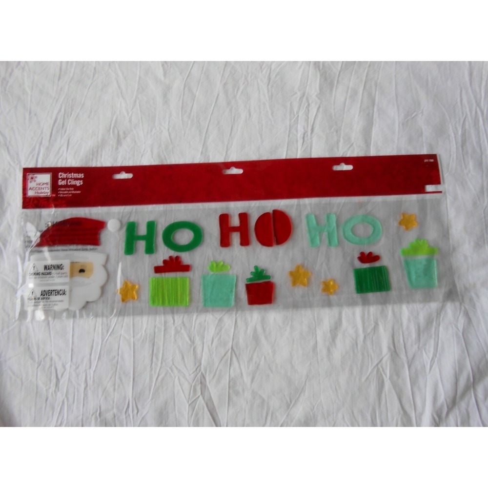NEW Christmas Santa Claus Gifts Presents HO HO HO window Gel Clings 24 pcs Large